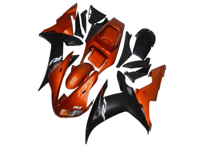 2002-2003 Yamaha YZF R1 Motorcycle Fairings - Orange Matte Black Canada for Sale