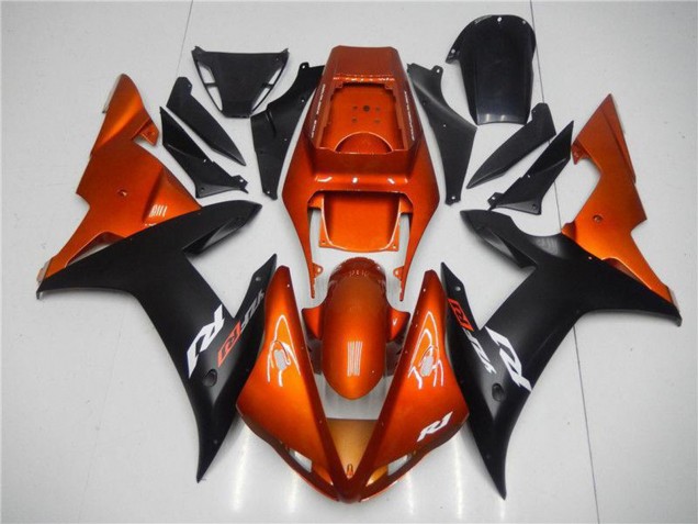 2002-2003 Yamaha YZF R1 Motorcycle Fairings - Orange Matte Black Canada for Sale
