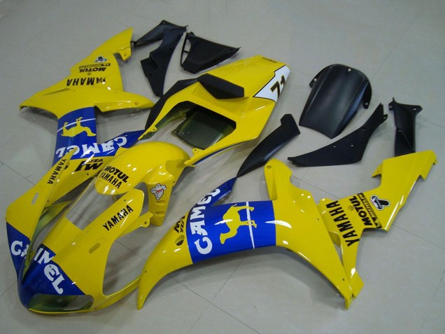 2002-2003 Yamaha YZF R1 Motorcycle Fairings - Yellow Blue Camel Motul Canada for Sale