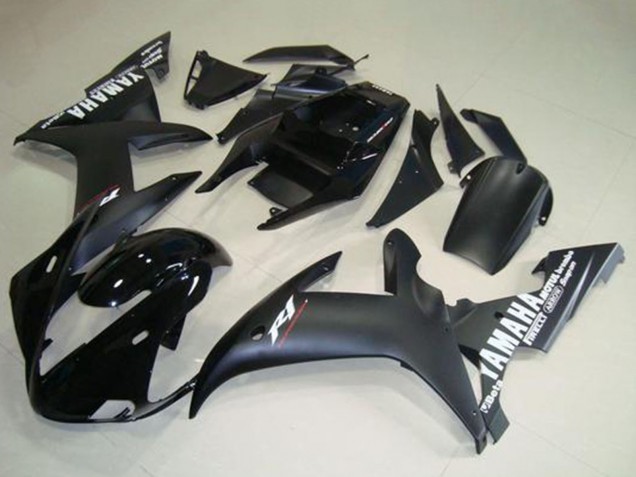 2002-2003 Yamaha YZF R1 Motorcycle Fairings - Glossy Black Matte Black White Decals Canada for Sale