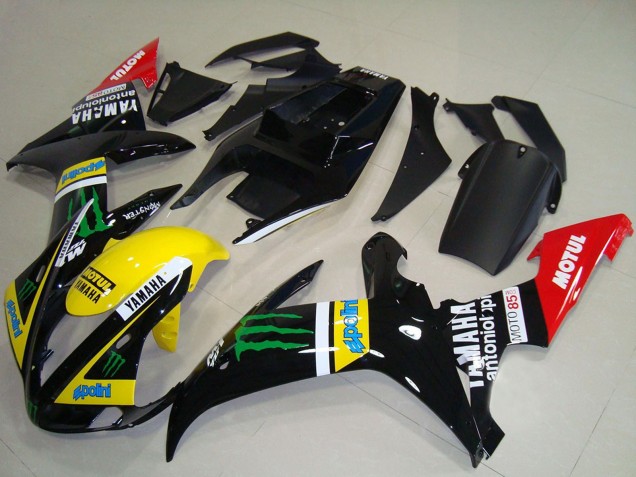 2002-2003 Yamaha YZF R1 Motorcycle Fairings - Glossy Black Yellow Red Green Motul Monster Canada for Sale