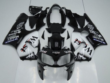 2002-2006 Kawasaki ZX12R Motorcycle Fairings - Glossy Black White West Canada for Sale