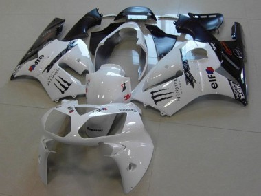 2002-2006 Kawasaki ZX12R Motorcycle Fairings - White Glossy Black Monster Canada for Sale