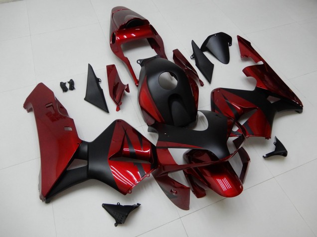 2003-2004 Honda CBR600RR Motorcycle Fairings - Red Matte Black Stripe Canada for Sale