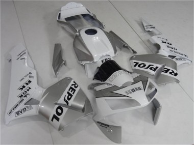 2003-2004 Honda CBR600RR Motorcycle Fairing - White Silver Black Repsol Canada for Sale