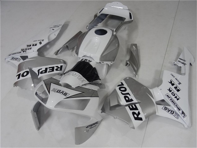 2003-2004 Honda CBR600RR Motorcycle Fairing - White Silver Black Repsol Canada for Sale