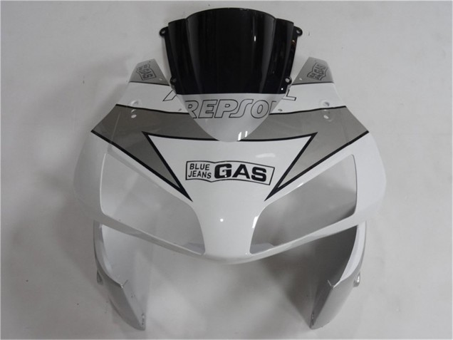2003-2004 Honda CBR600RR Motorcycle Fairing - White Silver Black Repsol Canada for Sale