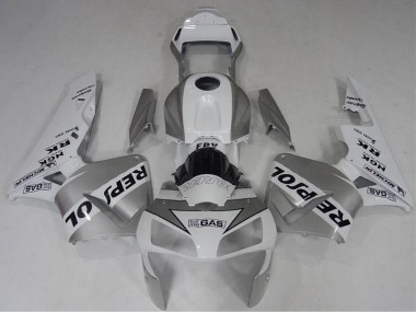 2003-2004 Honda CBR600RR Motorcycle Fairing - White Silver Black Repsol Canada for Sale