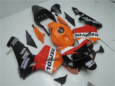 2003-2004 Honda CBR600RR Motorcycle Fairing Kits - Orange White Red Glossy Black Repsol Canada for Sale