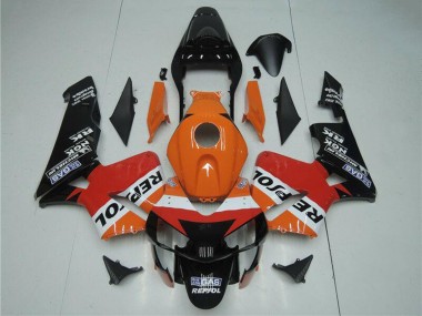 2003-2004 Honda CBR600RR Motorcycle Fairing Kits - Orange White Red Glossy Black Repsol Canada for Sale