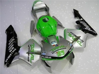 2003-2004 Honda CBR600RR Motorcycle Fairing - Silver Green Glossy Black Canada for Sale