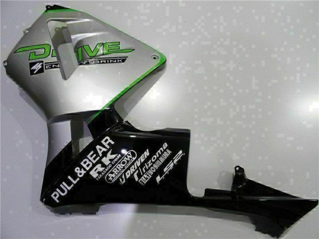 2003-2004 Honda CBR600RR Motorcycle Fairing - Silver Green Glossy Black Canada for Sale