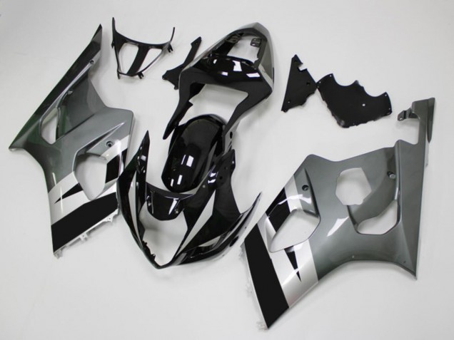2003-2004 Suzuki GSXR 1000 Motorcycle Fairings - Glossy Black Silver Grey Canada for Sale