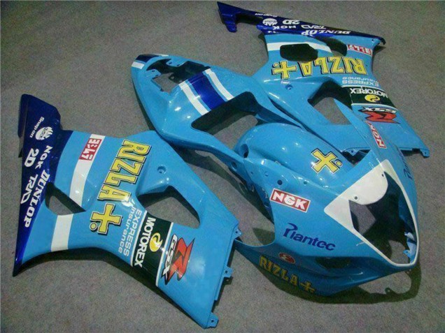 2003-2004 Suzuki GSXR 1000 Motorcycle Fairings - Blue White Yellow Rizla Canada for Sale