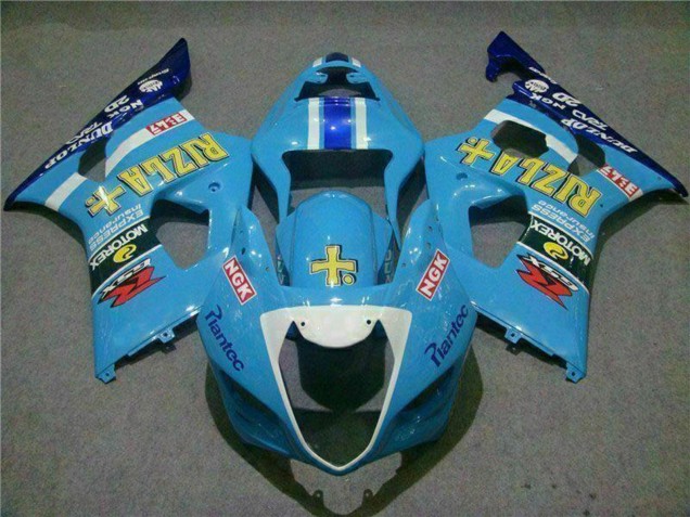 2003-2004 Suzuki GSXR 1000 Motorcycle Fairings - Blue White Yellow Rizla Canada for Sale