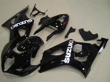 2003-2004 Suzuki GSXR 1000 Motorcycle Fairings - Glossy Black White Decal Canada for Sale