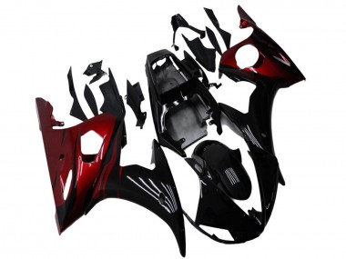 2003-2004 Yamaha YZF R6 Motorcycle Fairing Kits - Glossy Black Red Canada for Sale