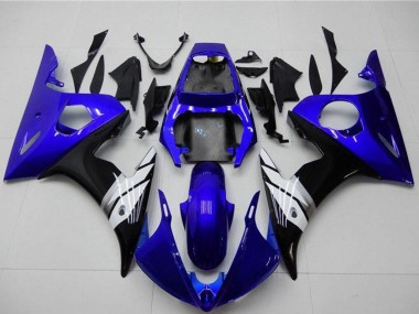 2003-2004 Yamaha YZF R6 Motorcycle Fairings - Blue White Glossy Black Canada for Sale