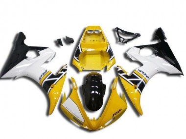 2003-2004 Yamaha YZF R6 Motorcycle Fairing - Yellow White Glossy Black Canada for Sale