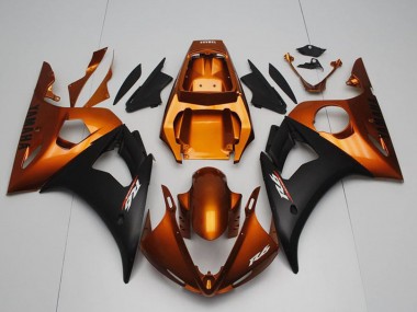 2003-2004 Yamaha YZF R6 Motorcycle Fairings - Orange Matte Black Canada for Sale