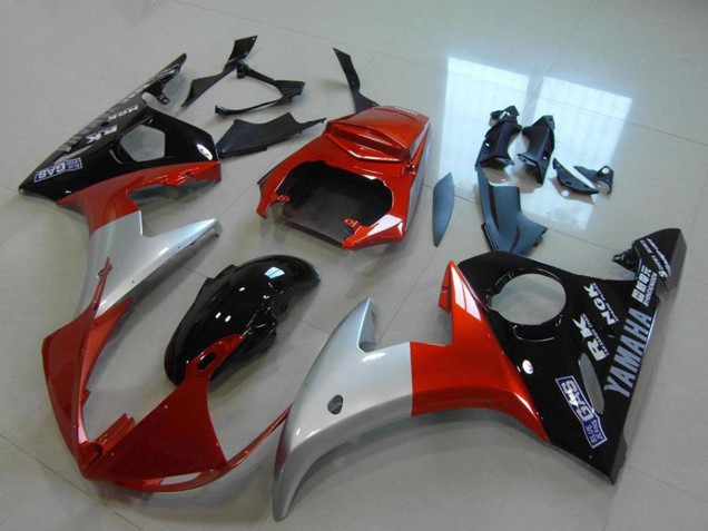 2003-2004 Yamaha YZF R6 Motorcycle Fairings - Red Silver Glossy Black Canada for Sale