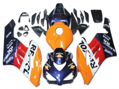 2004-2005 Honda CBR1000RR Motorcycle Fairings - Orange Red White Blue Repsol Canada for Sale