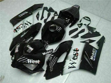 2004-2005 Honda CBR1000RR Motorcycle Fairings - Glossy Black White West Mobil Michelin Canada for Sale