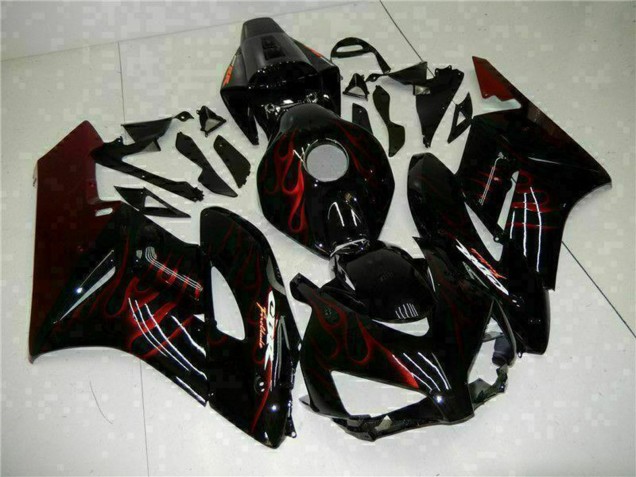 2004-2005 Honda CBR1000RR Motorcycle Fairings - Glossy Black Red Flame Canada for Sale
