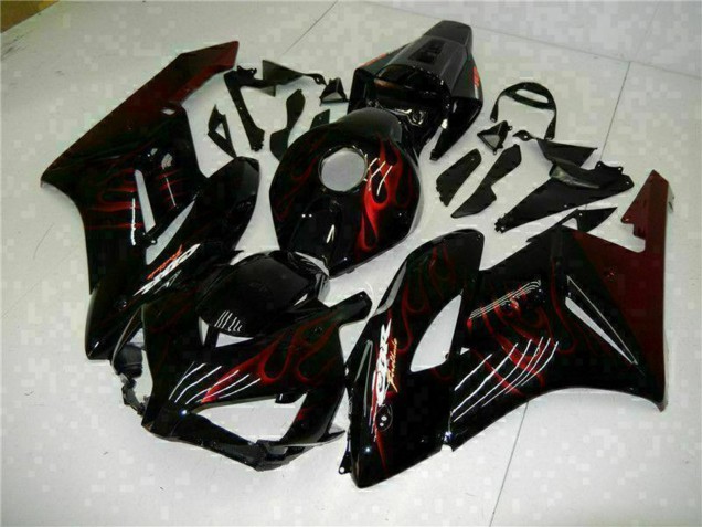 2004-2005 Honda CBR1000RR Motorcycle Fairings - Glossy Black Red Flame Canada for Sale
