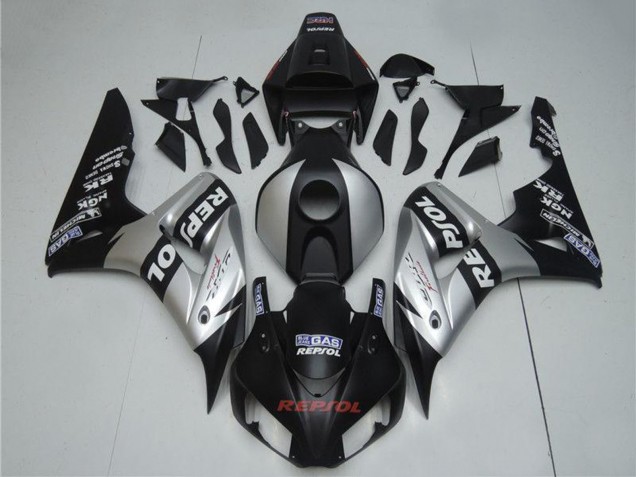 2004-2005 Honda CBR1000RR Motorcycle Fairings - Silver Glossy Black Repsol Canada for Sale