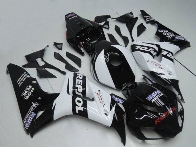 2004-2005 Honda CBR1000RR Motorcycle Fairings - White Glossy Black Repsol Canada for Sale