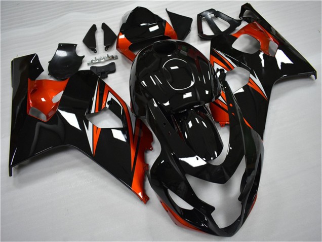 2004-2005 Suzuki GSXR 600/750 Motorcycle Fairings - Glossy Black Red Stripe Canada for Sale