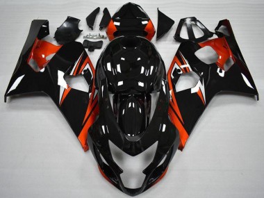 2004-2005 Suzuki GSXR 600/750 Motorcycle Fairings - Glossy Black Red Stripe Canada for Sale