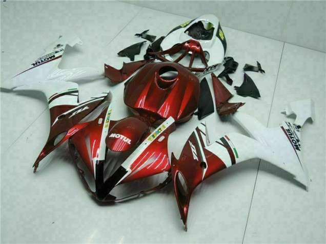 2004-2006 Yamaha YZF R1 Motorcycle Fairings - White Red Yellow Motul 46 Canada for Sale