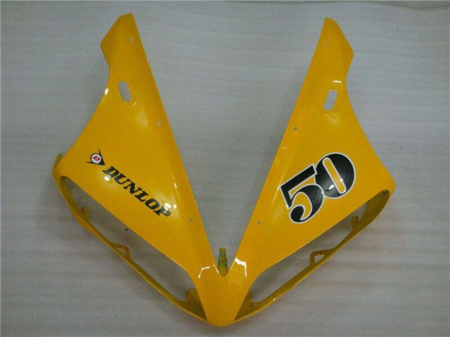 2004-2006 Yamaha YZF R1 Motorcycle Fairings - Yellow Glossy Black Dunlop 50 Canada for Sale