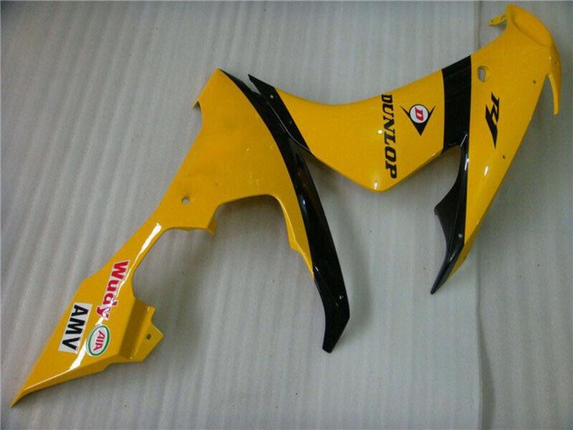 2004-2006 Yamaha YZF R1 Motorcycle Fairings - Yellow Glossy Black Dunlop 50 Canada for Sale