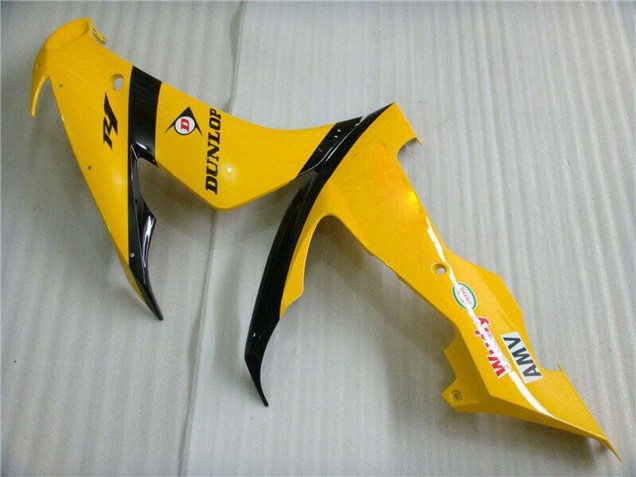 2004-2006 Yamaha YZF R1 Motorcycle Fairings - Yellow Glossy Black Dunlop 50 Canada for Sale
