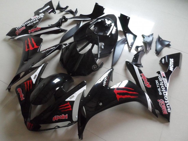 2004-2006 Yamaha YZF R1 Motorcycle Fairings - Glossy Black Red Monster Canada for Sale