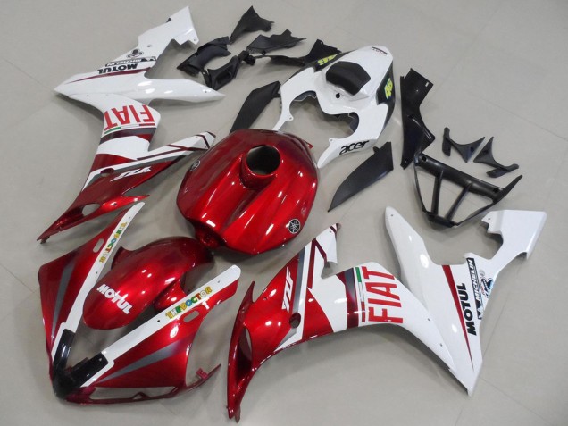 2004-2006 Yamaha YZF R1 Motorcycle Fairings - White Red Fiat Motul Canada for Sale