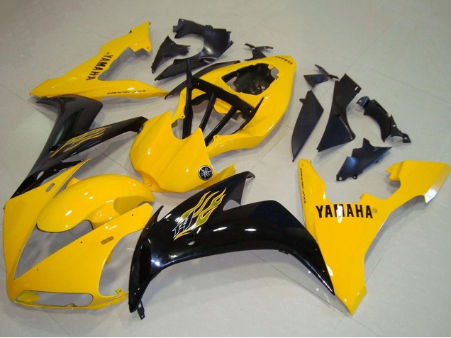 2004-2006 Yamaha YZF R1 Motorcycle Fairings - Yellow Glossy Black Canada for Sale