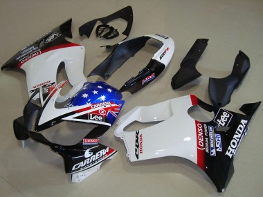 2004-2007 Honda CBR600 F4i Motorcycle Fairings - White Red Blue Glossy Black Star Lee Carrera Canada for Sale