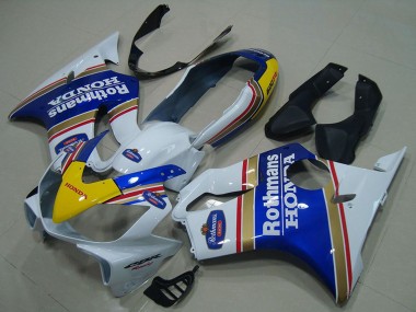 2004-2007 Honda CBR600 F4i Motorcycle Fairings - White Blue Yellow Rothmans Canada for Sale