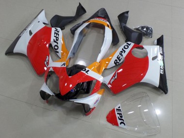 2004-2007 Honda CBR600 F4i Motorcycle Fairings - White Red Yellow Glossy Black Repsol Canada for Sale