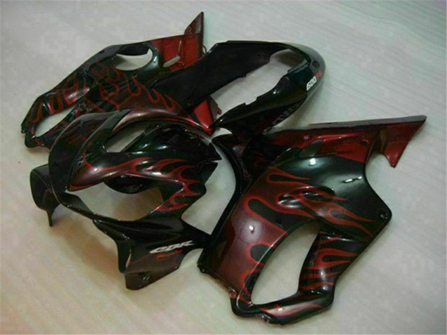 2004-2007 Honda CBR600 F4i Motorcycle Fairings - Glossy Black Red Flame Canada for Sale