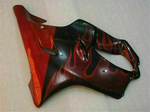 2004-2007 Honda CBR600 F4i Motorcycle Fairings - Glossy Black Red Flame Canada for Sale