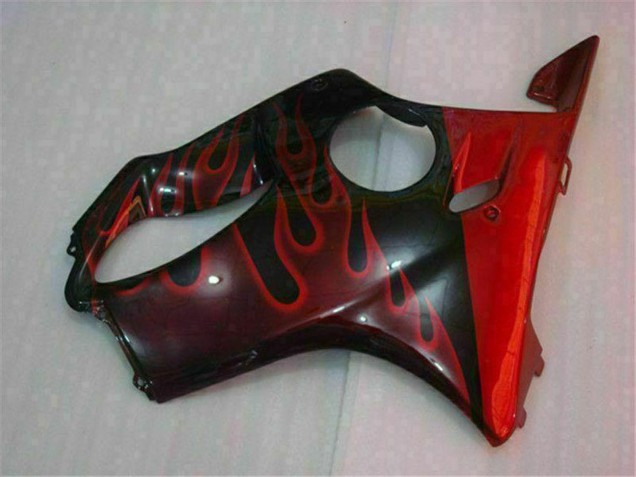 2004-2007 Honda CBR600 F4i Motorcycle Fairings - Glossy Black Red Flame Canada for Sale