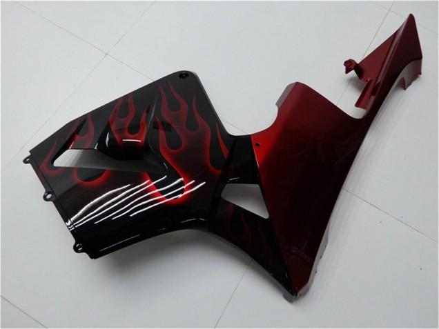 2005-2006 Honda CBR600RR Motorcycle Fairing Kits - Glossy Black Red Flame Canada for Sale