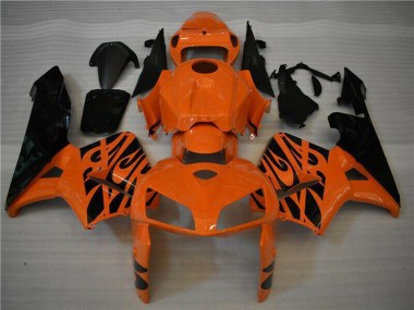2005-2006 Honda CBR600RR Motorcycle Fairing - Orange Black Flame Canada for Sale