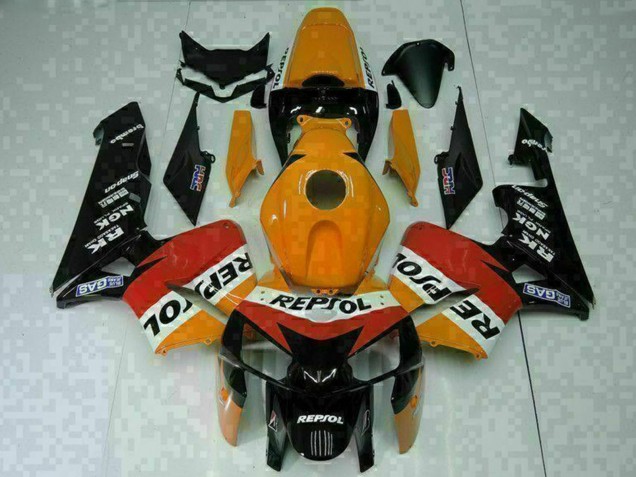 2005-2006 Honda CBR600RR Motorcycle Fairings - Orange White Red Black Repsol Canada for Sale