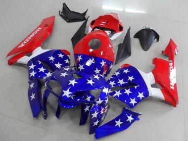 2005-2006 Honda CBR600RR Motorcycle Fairings - Red Blue White American Flag Canada for Sale